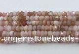 CRB5630 15.5 inches 4*6mm - 5*7mm faceted rondelle pink opal beads