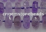 CRB565 15.5 inches 6*10mm faceted rondelle amethyst beads