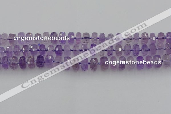 CRB565 15.5 inches 6*10mm faceted rondelle amethyst beads