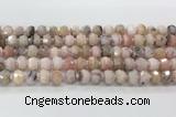 CRB5653 15.5 inches 5*8mm-6*10mm faceted rondelle pink opal beads wholesale