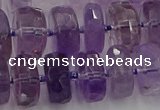 CRB567 15.5 inches 8*14mm faceted rondelle amethyst beads