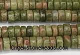 CRB5672 15 inches 3*4mm heishi unakite beads wholesale