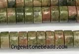 CRB5682 15 inches 4*6mm heishi unakite beads wholesale