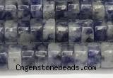 CRB5684 15 inches 4*6mm heishi blue spot beads wholesale