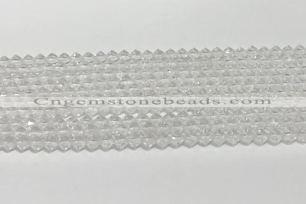 CRB5687 15 inches 4*4mm white crystal beads wholesale