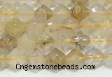 CRB5689 15 inches 4*4mm gold rutilated beads wholesale