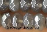 CRB5703 15 inches 5*8mm faceted rondelle AB-color grey agate beads