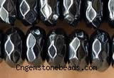 CRB5712 15 inches 5*8mm faceted rondelle AB-color black agate beads