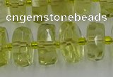 CRB575 15.5 inches 8*14mm faceted rondelle lemon quartz beads