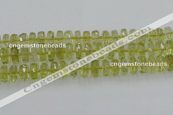 CRB575 15.5 inches 8*14mm faceted rondelle lemon quartz beads