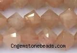 CRB5775 15 inches 5*5mm faceted sunstone beads