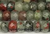 CRB5821 15 inches 4*6mm, 5*8mm, 6*10mm faceted rondelle blood jasper beads