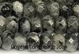 CRB5822 15 inches 4*6mm, 5*8mm, 6*10mm faceted rondelle black labradorite beads