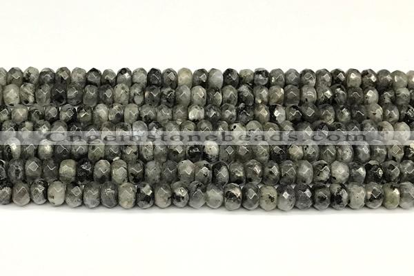 CRB5822 15 inches 4*6mm, 5*8mm, 6*10mm faceted rondelle black labradorite beads