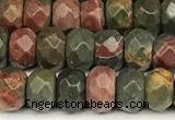 CRB5826 15 inches 4*6mm, 5*8mm, 6*10mm faceted rondelle picasso jasper beads