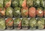 CRB5827 15 inches 4*6mm, 5*8mm faceted rondelle unakite beads