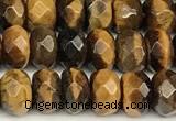 CRB5829 15 inches 4*6mm, 5*8mm, 6*10mm faceted rondelle yellow tiger eye beads