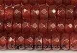 CRB5831 15 inches 4*6mm, 5*8mm faceted rondelle red agate beads