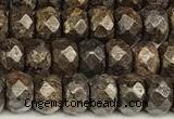 CRB5832 15 inches 4*6mm, 5*8mm, 6*10mm faceted rondelle bronzite beads