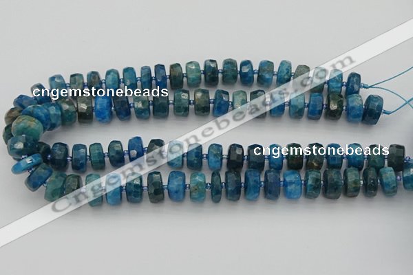 CRB589 15.5 inches 6*10mm faceted rondelle apatite beads