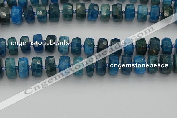 CRB593 15.5 inches 8*18mm faceted rondelle apatite beads