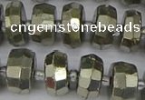 CRB598 15.5 inches 7*12mm faceted rondelle pyrite beads