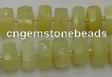 CRB605 15.5 inches 6*10mm faceted rondelle yellow opal beads