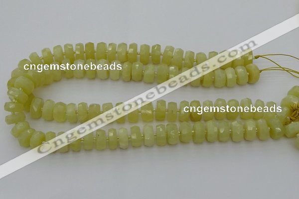 CRB605 15.5 inches 6*10mm faceted rondelle yellow opal beads