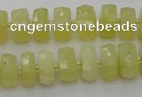 CRB606 15.5 inches 7*12mm faceted rondelle yellow opal beads