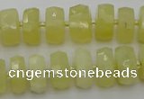 CRB607 15.5 inches 8*14mm faceted rondelle yellow opal beads