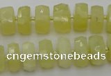 CRB607 15.5 inches 8*14mm faceted rondelle yellow opal beads