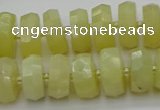 CRB608 15.5 inches 8*16mm faceted rondelle yellow opal beads