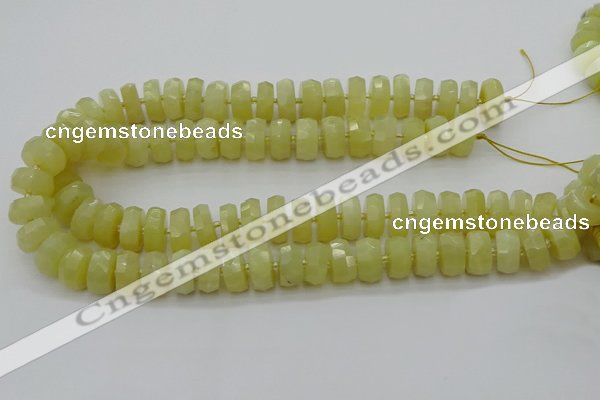 CRB608 15.5 inches 8*16mm faceted rondelle yellow opal beads