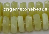 CRB609 15.5 inches 8*18mm faceted rondelle yellow opal beads