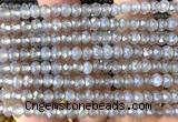 CRB6110 15 inches 4*6mm faceted rondelle grey agate beads