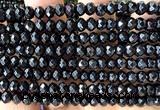 CRB6114 15 inches 4*6mm faceted rondelle black agate beads