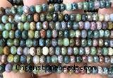 CRB6116 15 inches 4*6mm faceted rondelle Indian agate beads