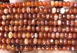 CRB6118 15 inches 4*6mm faceted rondelle red banded agate beads