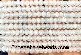 CRB6125 15 inches 4*6mm faceted rondelle white jade beads