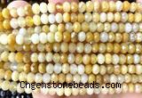 CRB6126 15 inches 4*6mm faceted rondelle yellow jade beads