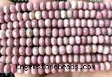 CRB6135 15 inches 4*6mm faceted rondelle pink wooden jasper beads