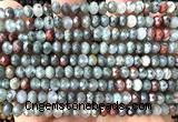 CRB6138 15 inches 4*6mm faceted rondelle blood jasper beads