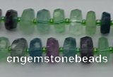 CRB614 15.5 inches 6*10mm faceted rondelle fluorite beads