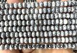 CRB6142 15 inches 4*6mm faceted rondelle grey picture beads