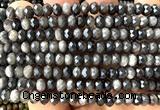 CRB6145 15 inches 4*6mm faceted rondelle silver obsidian beads
