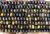 CRB6153 15 inches 4*6mm faceted rondelle colorful tiger eye beads