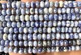 CRB6162 15 inches 4*6mm faceted rondelle blue spot stone beads