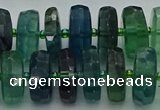 CRB618 15.5 inches 8*18mm faceted rondelle fluorite beads