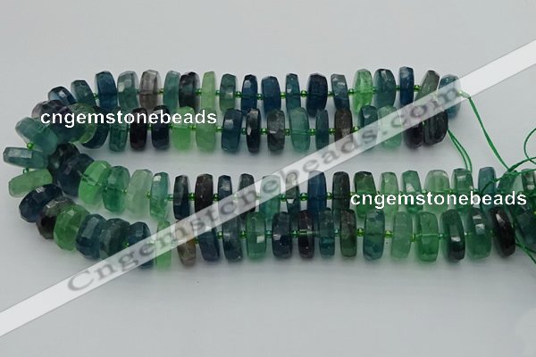 CRB618 15.5 inches 8*18mm faceted rondelle fluorite beads