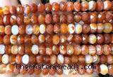 CRB6222 15 inches 5*8mm faceted rondelle red agate beads